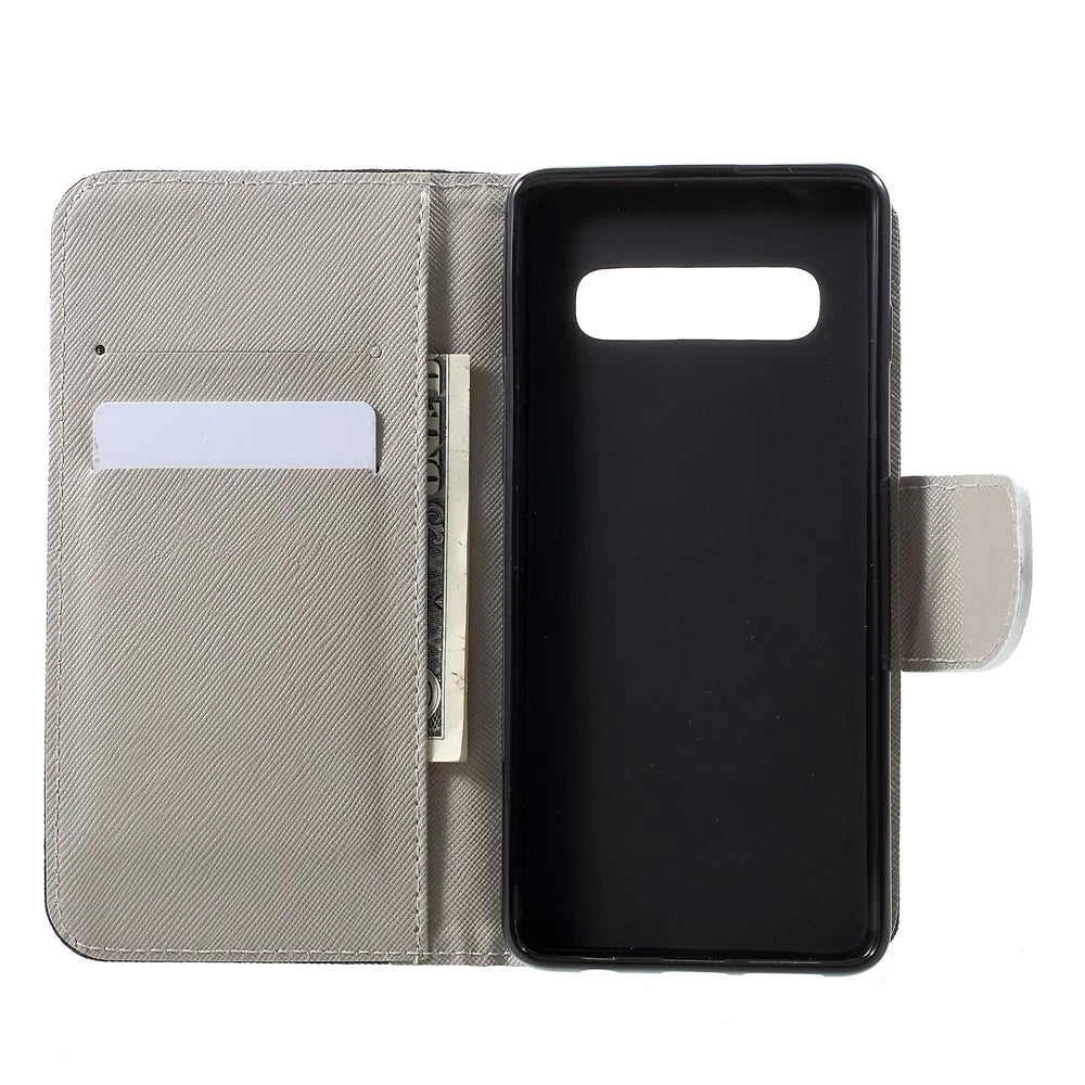 Pattern Printing Cross Texture Leather Wallet Case for Samsung Galaxy S10 Plus - Do not Touch My Phone - 5