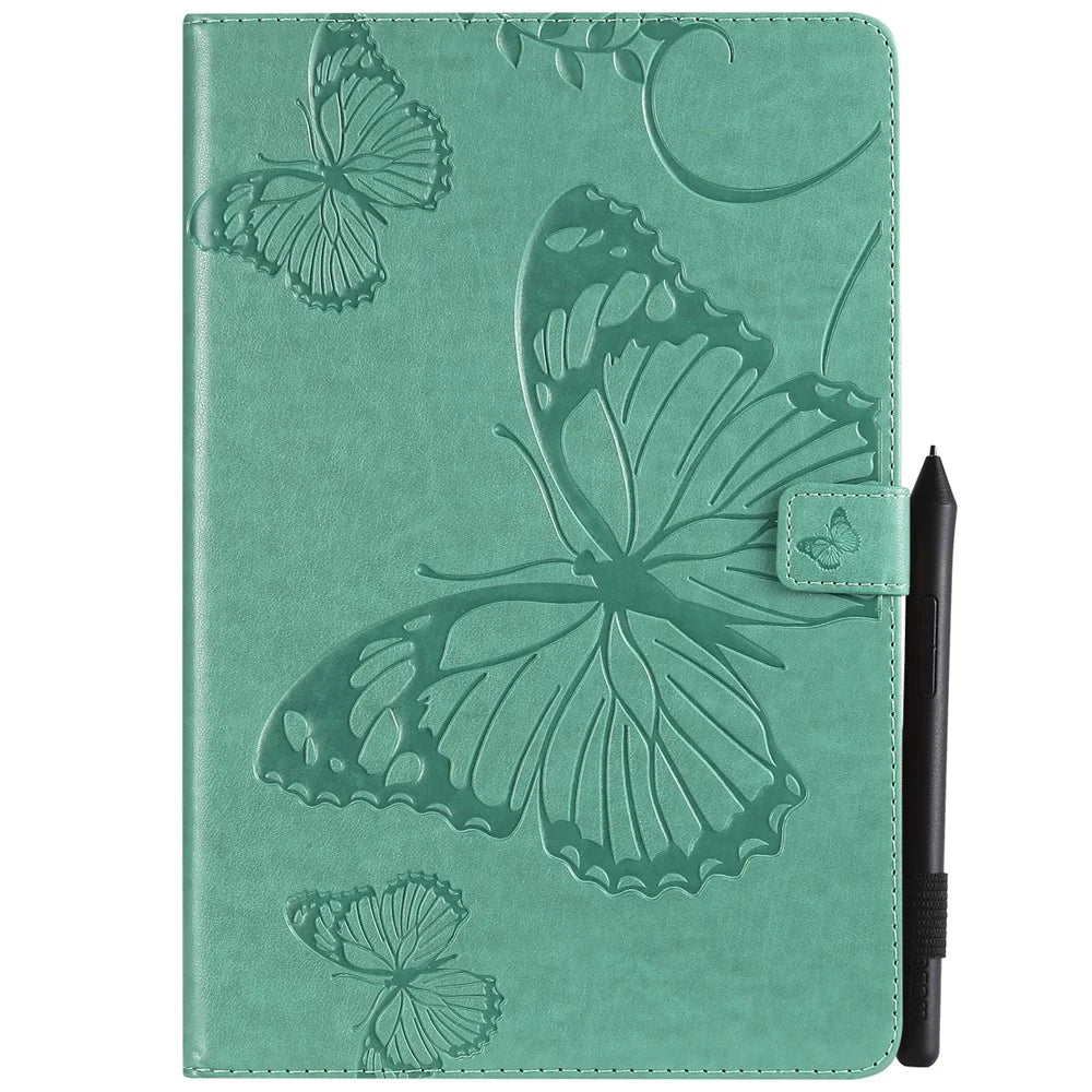 KT Tablet Series-3 [Imprint Butterfly] Stand Leather Tablet Case for Samsung Galaxy Tab S4 10.5 T830 T835 T387 - Cyan - 1