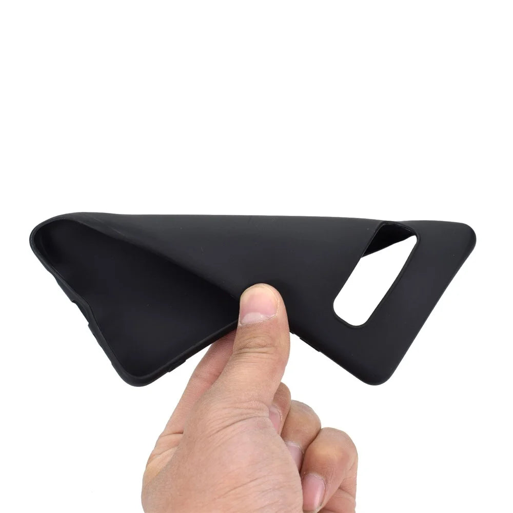 Matte TPU Soft Protective Phone Case for Samsung Galaxy S10 Plus - Black - 5