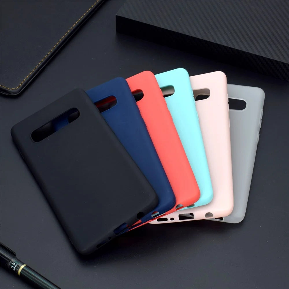 Matte TPU Soft Protective Phone Case for Samsung Galaxy S10 Plus - Black - 7