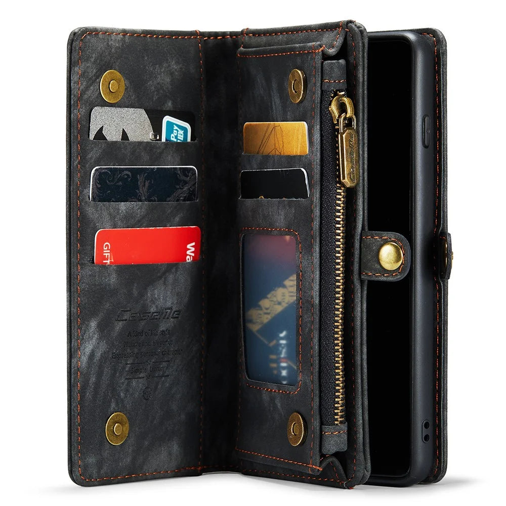 CASEME 008 Series for Samsung Galaxy S10 Plus Detachable 2-in-1 Multi-functional Wallet PU Leather Case - Black - 4