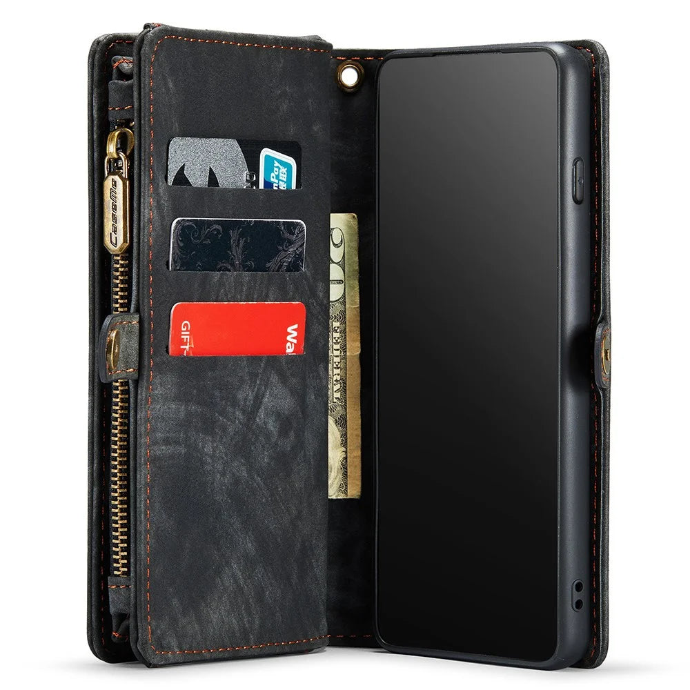 CASEME 008 Series for Samsung Galaxy S10 Plus Detachable 2-in-1 Multi-functional Wallet PU Leather Case - Black - 5