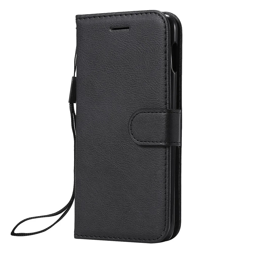 Wallet Leather Stand Case for Samsung Galaxy S10e - Black - 2
