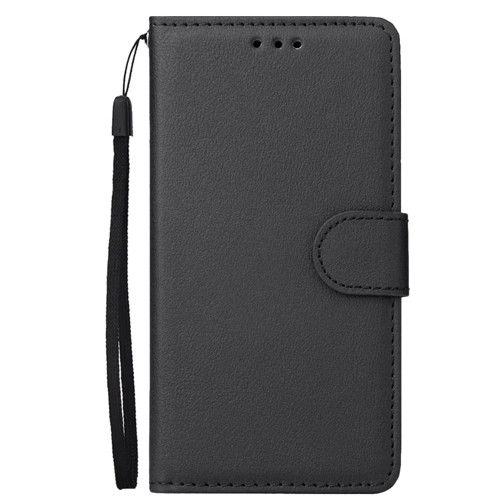 Wallet Leather Stand Case for Samsung Galaxy S10e - Black - 2