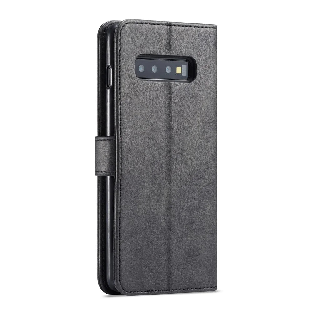 LC.IMEEKE Wallet Leather Stand Case for Samsung Galaxy S10 Plus - Black - 3