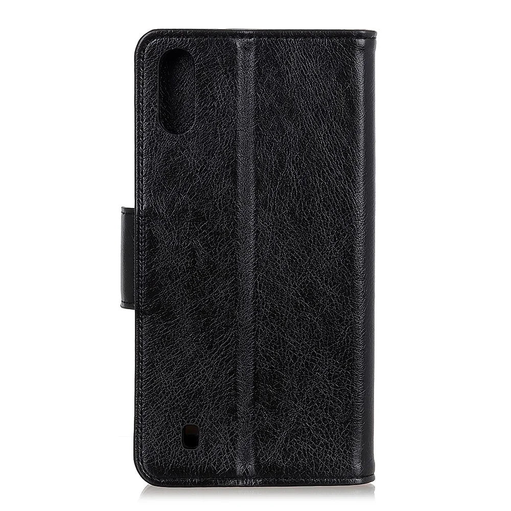 Nappa Texture Split Leather Wallet Stand Case for Samsung Galaxy A10 - Black - 3