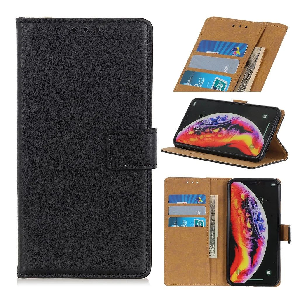 Wallet Stand Leather Protective Phone Cover for Samsung Galaxy A40 - Black - 1