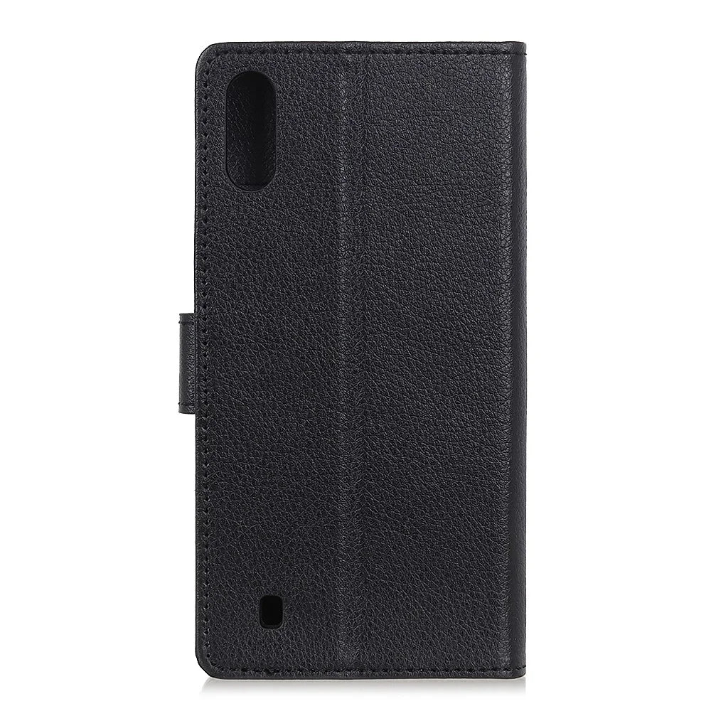 Litchi Texture Wallet Stand Leather Mobile Phone Cover for Samsung Galaxy A10 - Black - 2