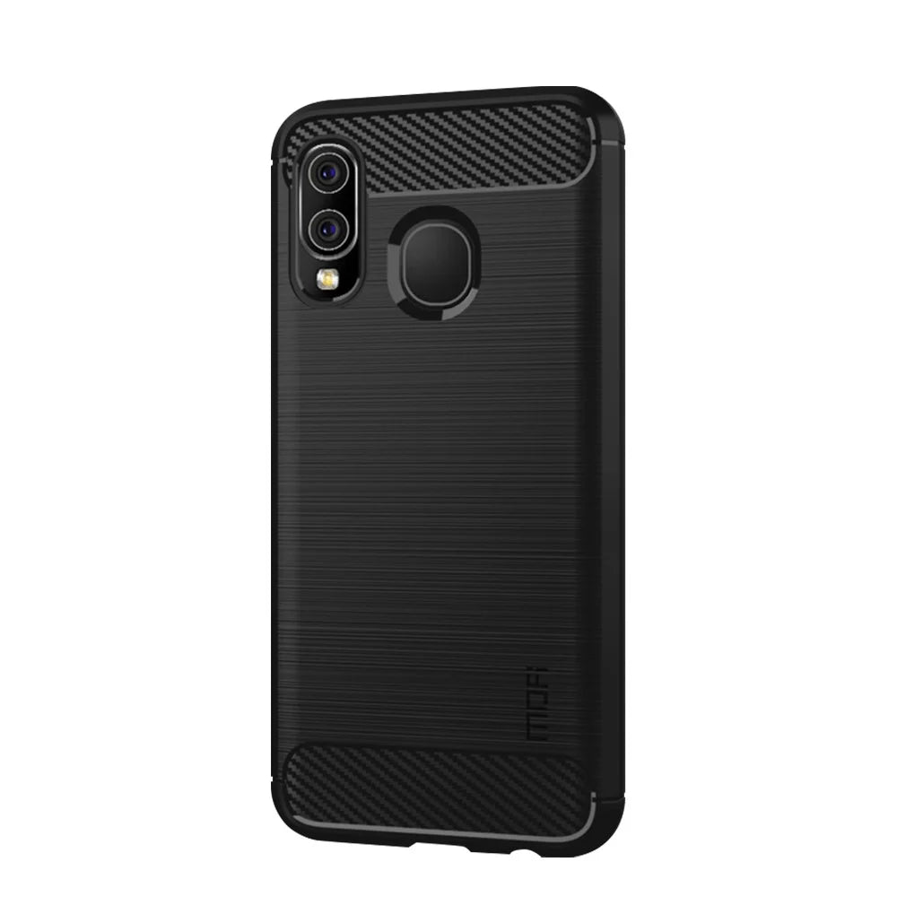 MOFI Carbon Fiber Texture Brushed TPU Case for Samsung Galaxy A40 - Black - 2