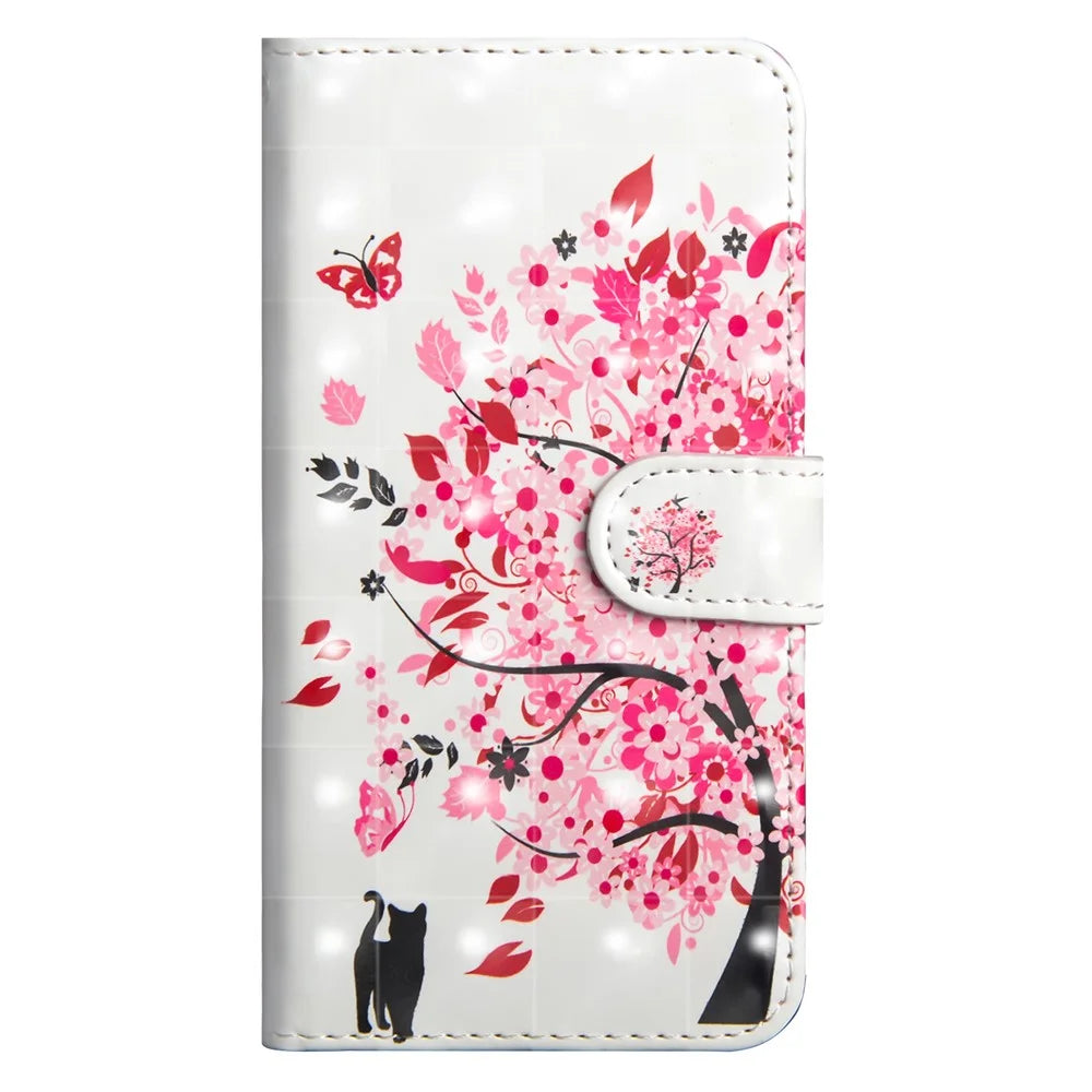 [Light Spot Decor] Patterned Leather Cell Phone Cover for Samsung Galaxy A30 / A20 - Flowered Tree - 2