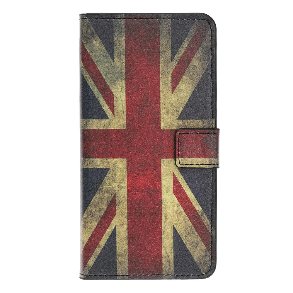 Pattern Printing Leather Wallet Stand Case for Samsung Galaxy A40 - Retro UK Flag - 2