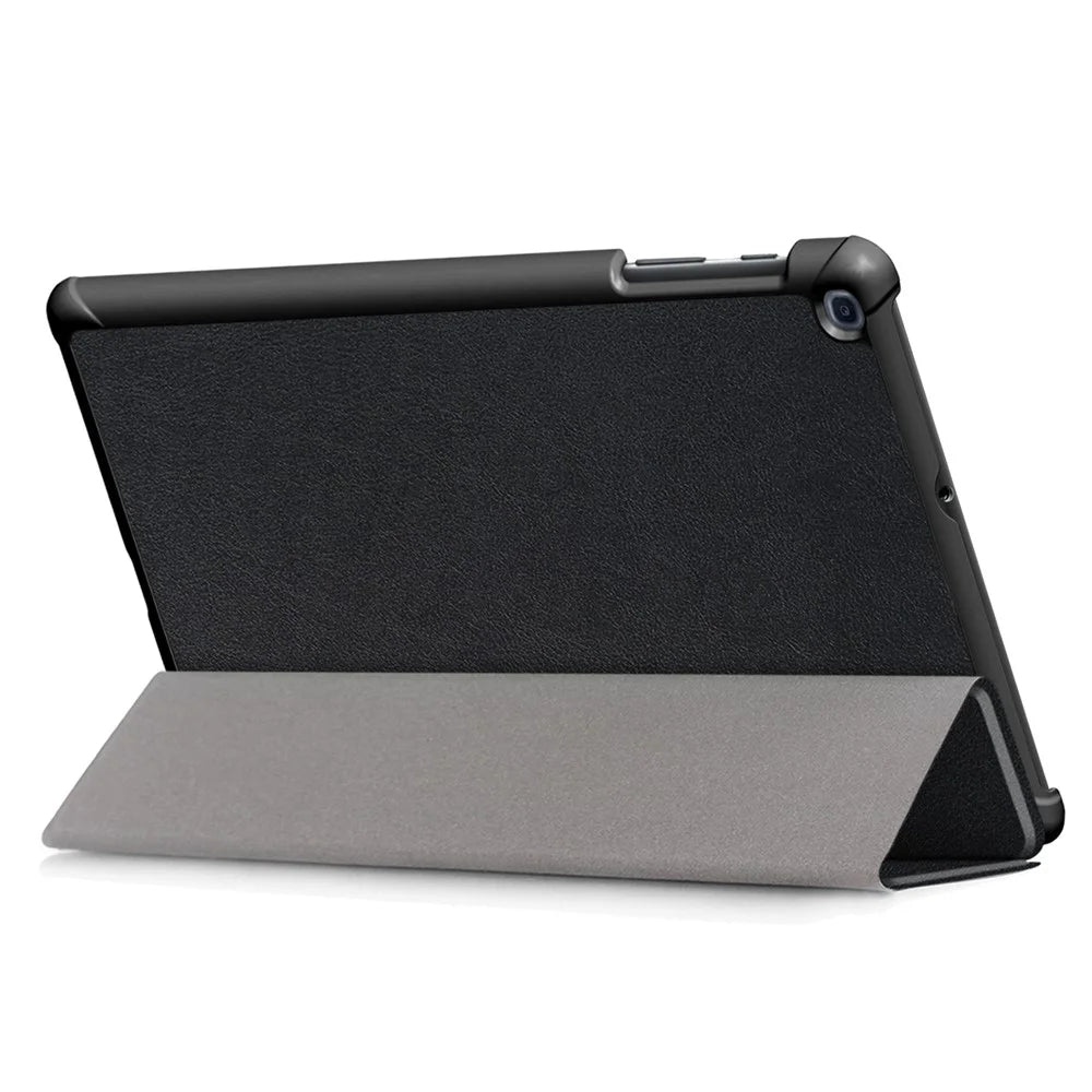 Lightweight Tri-Fold Stand PU Leather Hard Shell Protective Tablet Cover for Samsung Galaxy TAB A 10.1 2019 SM-T510/SM-T515 - Black - 6