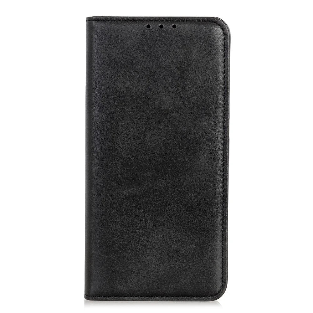Auto-absorbed Split Leather Cell Phone Case for Samsung Galaxy A20e - Black - 2