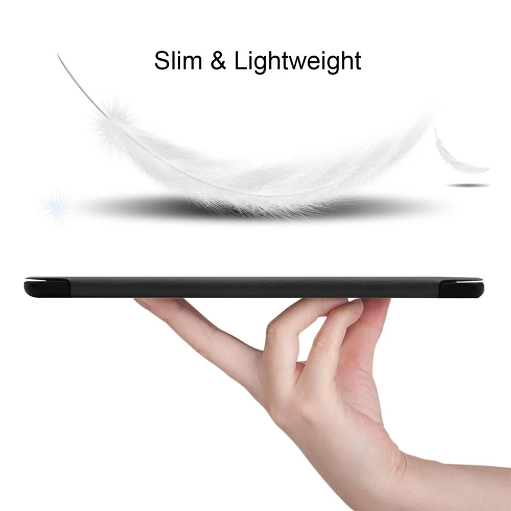 Slim Lightweight Stable Tri-fold Stand Stand PU Leather Protective Full Body Cover for Samsung Galaxy Tab S5e SM-T720 Protective Tablet Cover - Black - 2