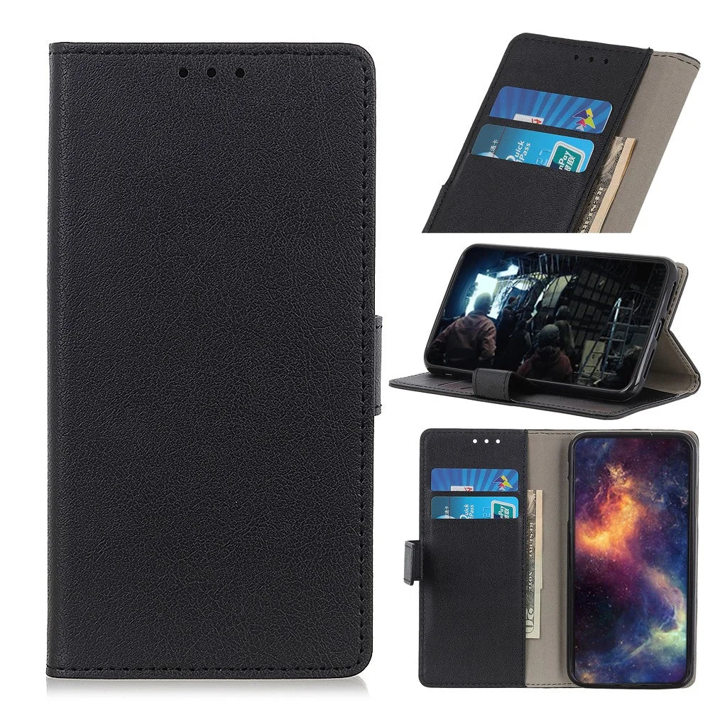 PU Leather Magnetic Stand Wallet Protective Case for Samsung Galaxy A20e - Black - 1