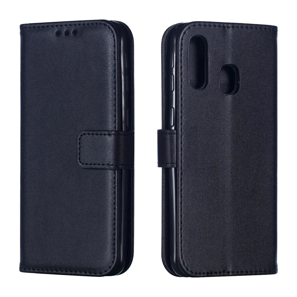 Wallet Stand Leather Case Accessory for Samsung Galaxy A40 - Black - 2
