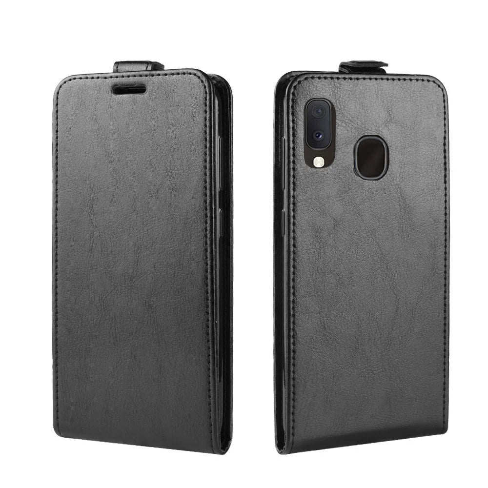 Crazy Horse Vertical Flip Leather Protective Case for Samsung Galaxy A20e - Black - 2