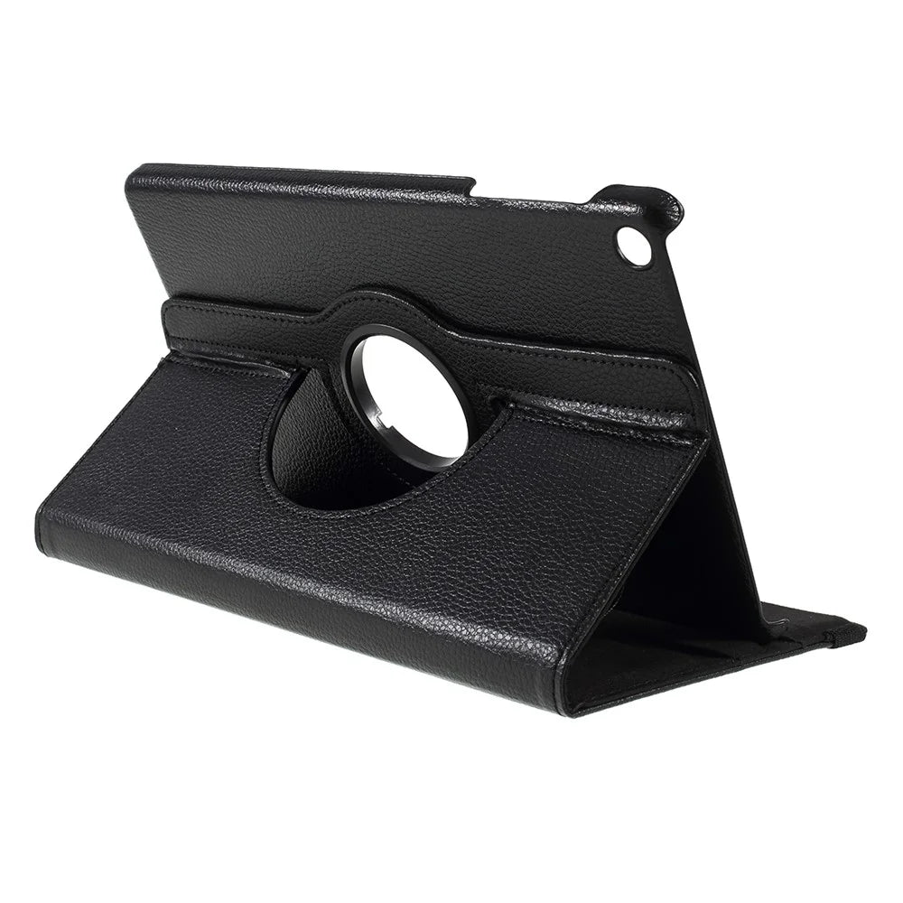 For Samsung Galaxy TAB A 10.1 (2019) SM-T510 / SM-T515 Litchi Texture Leather Tablet Cover with 360-Degree Rotation Multi-Angle Supporting - Black - 6