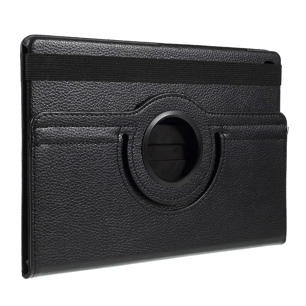 For Samsung Galaxy Tab S5e SM-T720 Litchi Texture Leather Protection Tablet Cover [With 360 Degree Rotary Stand] - Black - 2