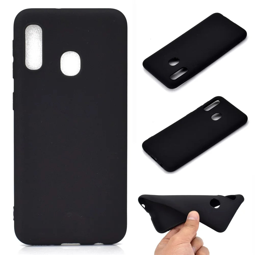 Soft Frosted TPU Case for Samsung Galaxy A20e - Black - 1