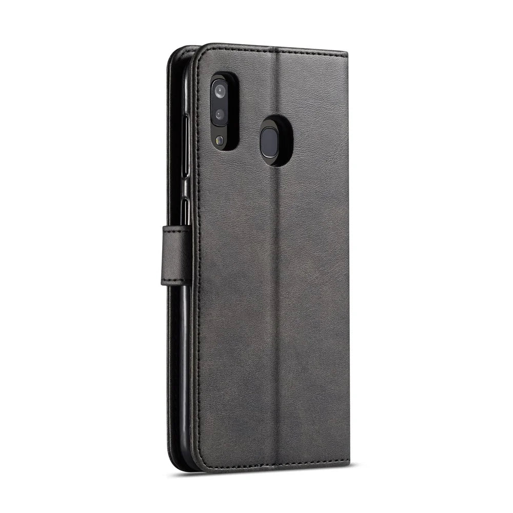 LC.IMEEKE Leather Wallet Case for Samsung Galaxy A30/A20 - Black - 3