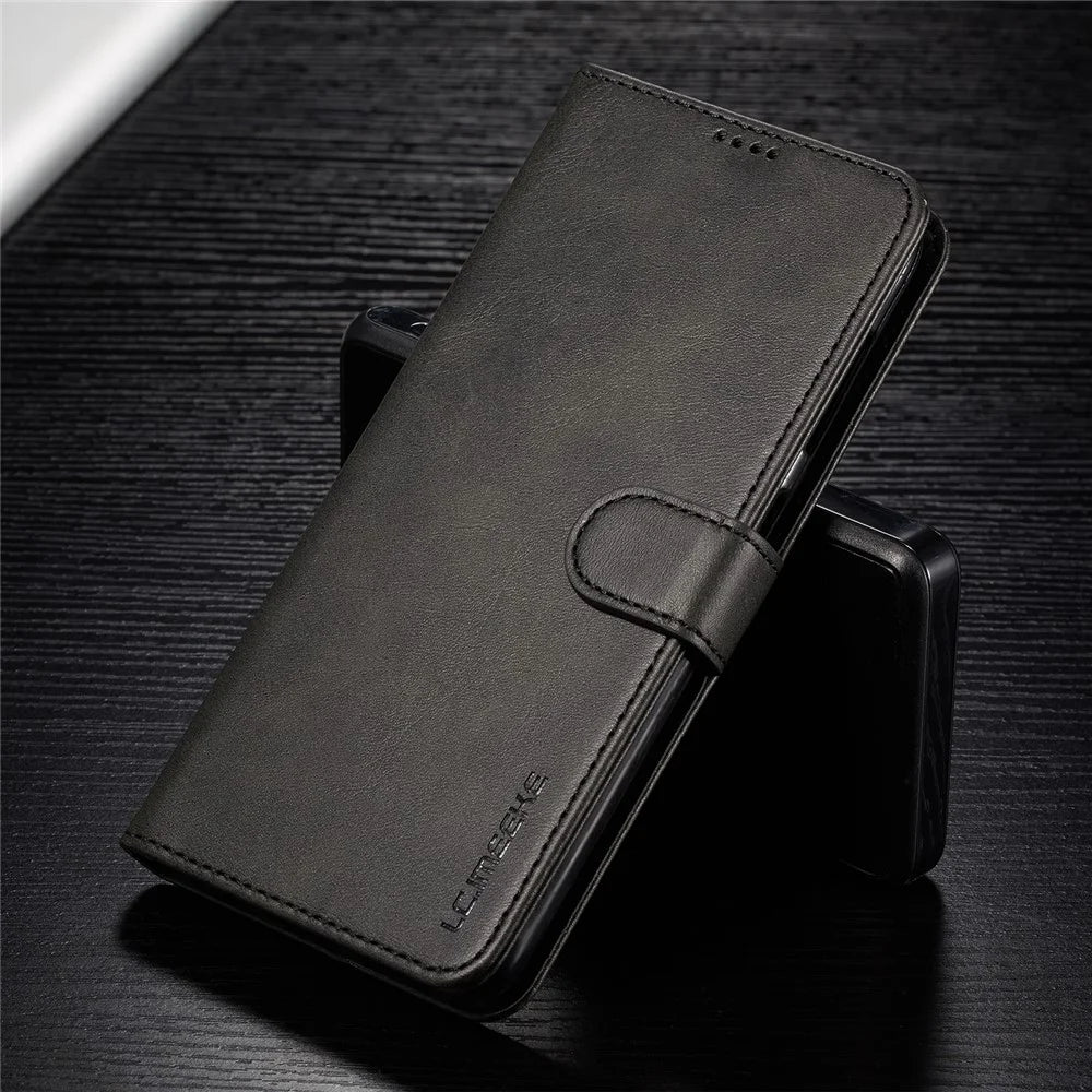 LC.IMEEKE Leather Wallet Case for Samsung Galaxy A40 - Black - 5
