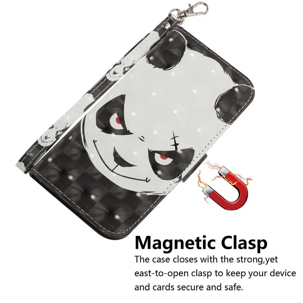 Pattern Printing Light Spot Decor Leather Wallet Stand Case for Samsung Galaxy A20e - Panda Pattern - 4