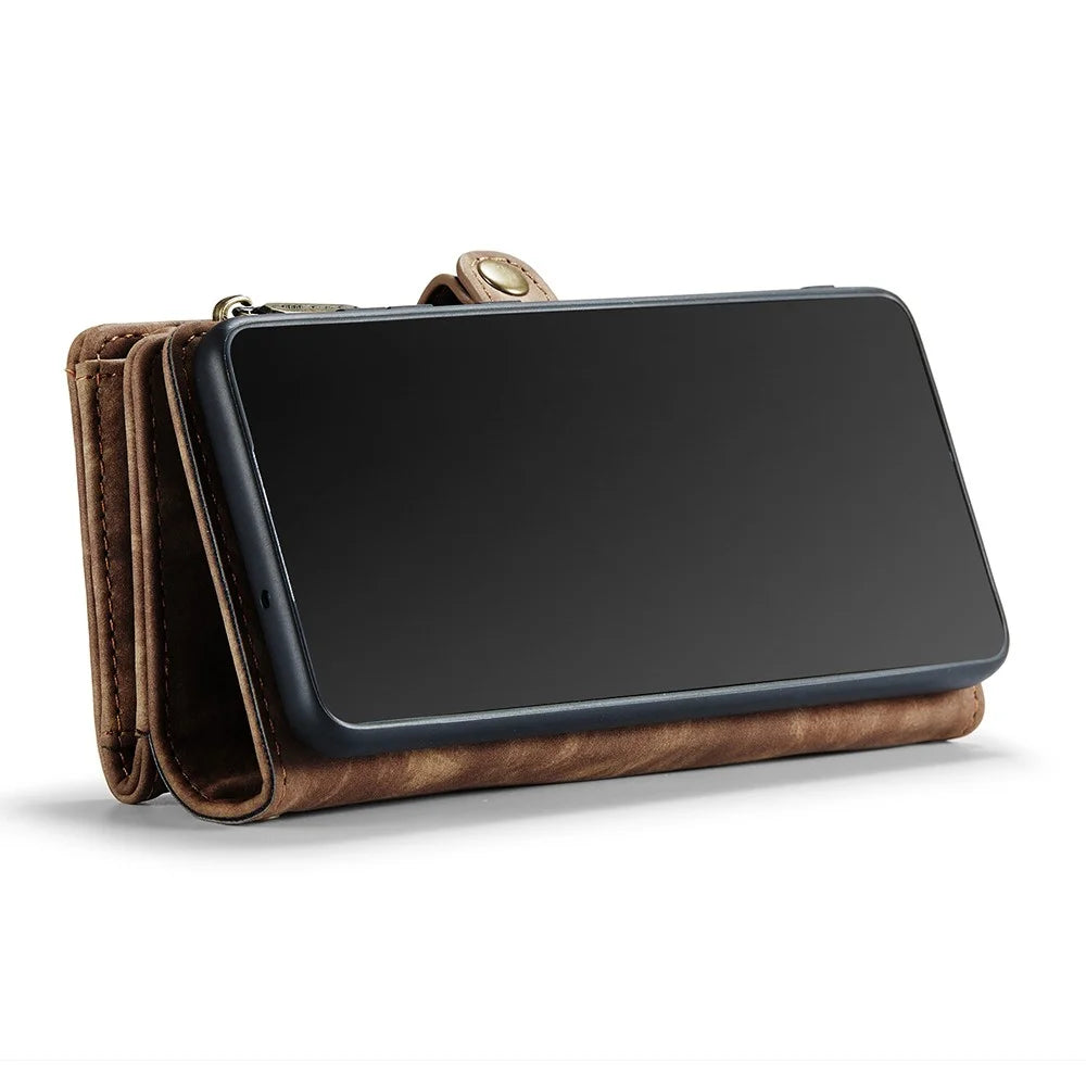 CASEME 008 Series 2-in-1 Multi-slot Wallet Vintage PU Leather Phone Case for Samsung Galaxy A50 / A50s / A30s  - Brown - 6