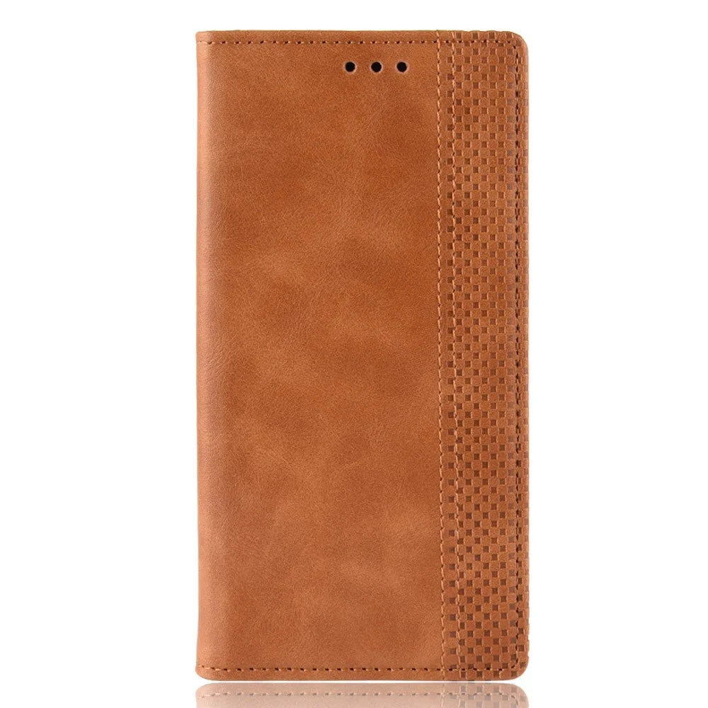 Auto-absorbed Vintage Leather Wallet Stand Shell for Samsung Galaxy S8 - Brown - 2
