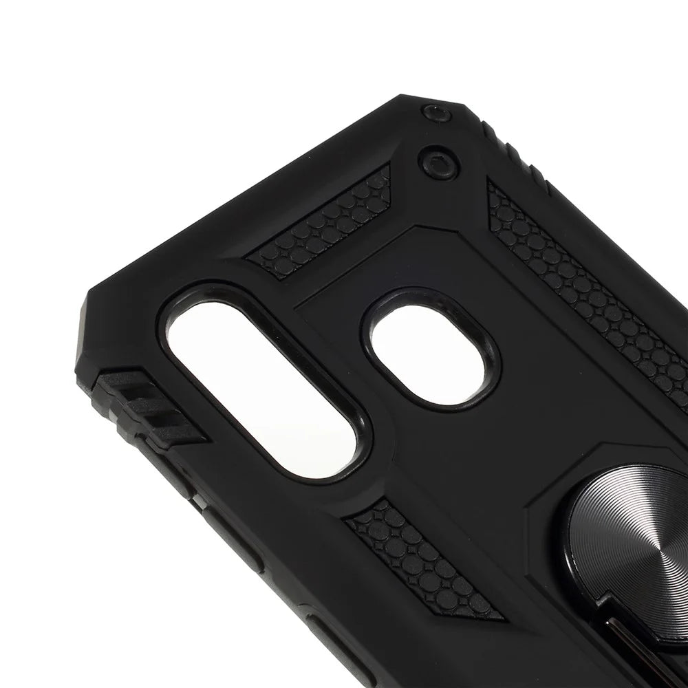 2 in 1 Military Anti-fall Rotation Phone Cover for Samsung Galaxy A40 - Black - 2