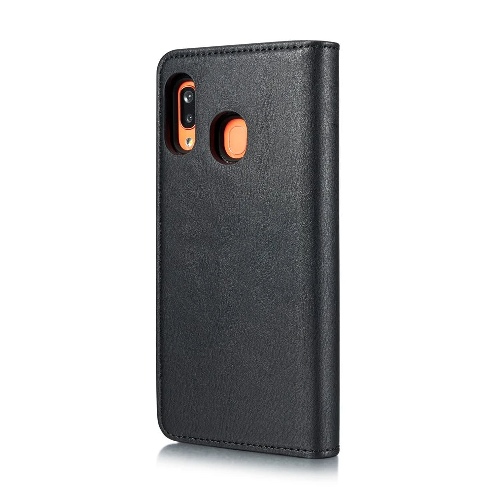 DG.MING Split Leather Phone Shell for Samsung Galaxy A30 / A20 - Black - 4