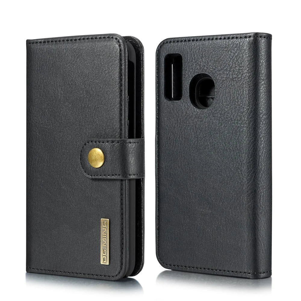 DG.MING For Samsung Galaxy A40 Wallet Phone Case Detachable Case Shockproof Shell Flip Protective Cover - Black - 2