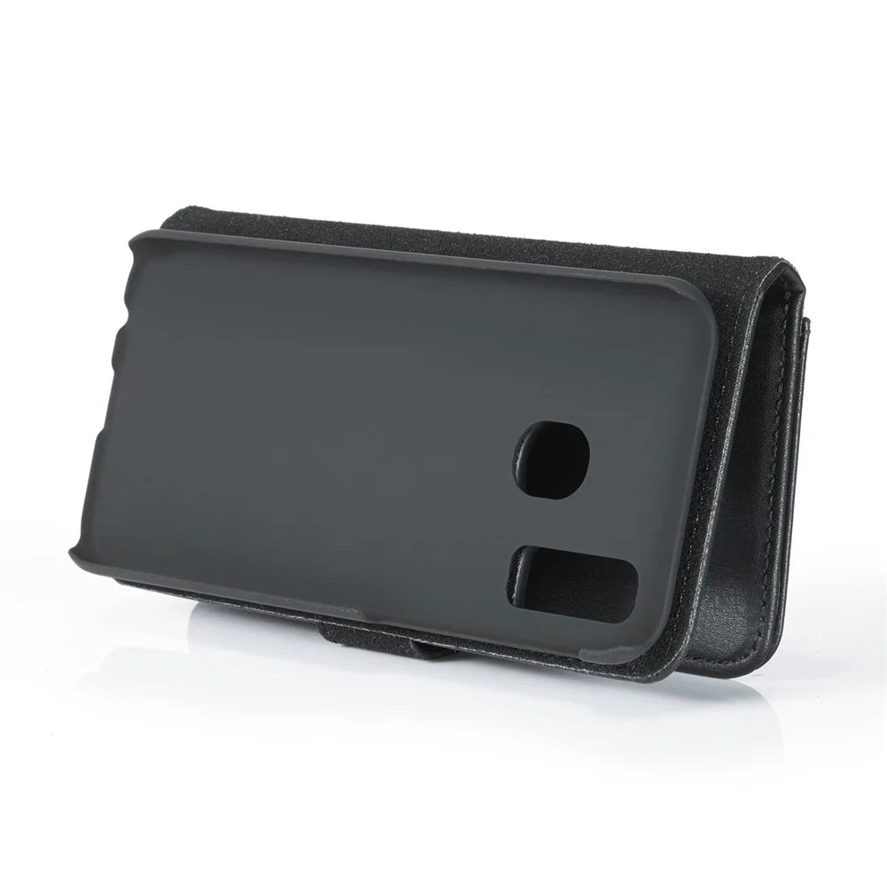 DG.MING For Samsung Galaxy A40 Wallet Phone Case Detachable Case Shockproof Shell Flip Protective Cover - Black - 7