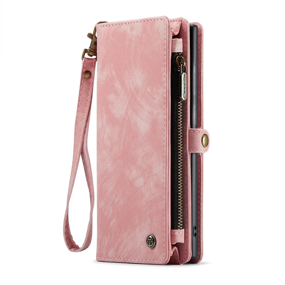 CASEME 008 Series for Samsung Galaxy Note 10 / Note 10 5G PU Leather Wallet Case Multi-function Magnetic Detachable Stand Phone Cover - Pink - 2
