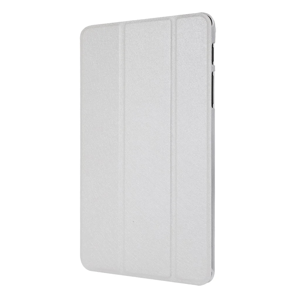 Silk Texture Tri-fold Stand Leather Case for Samsung Galaxy Tab A 8.0 Wi-Fi (2019) T290/ LTE T295 - White - 2