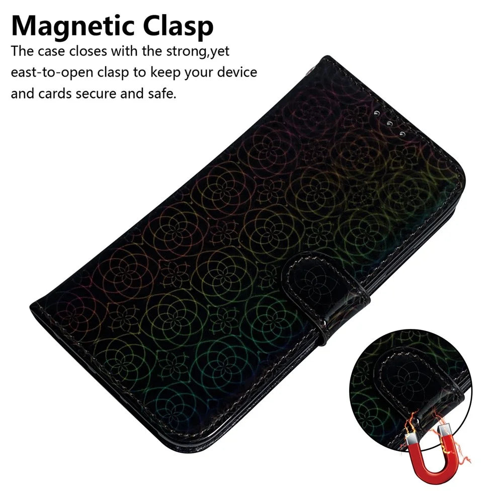 Flower Pattern Leather Wallet Stand Case for Samsung Galaxy A40 - Black - 4