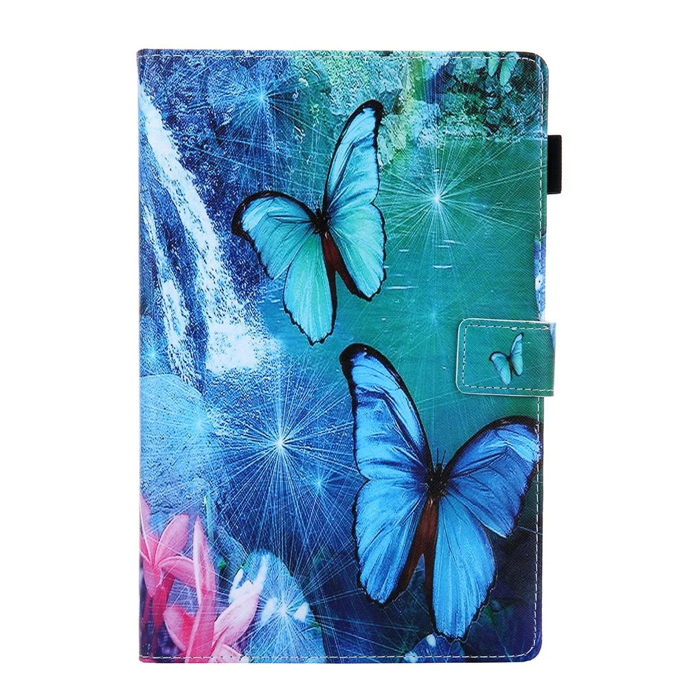 Pattern Printing Leather Stand Tablet Protection Case Cover for Samsung Galaxy Tab A 10.1 (2019) T510 - Blue Butterfly - 2