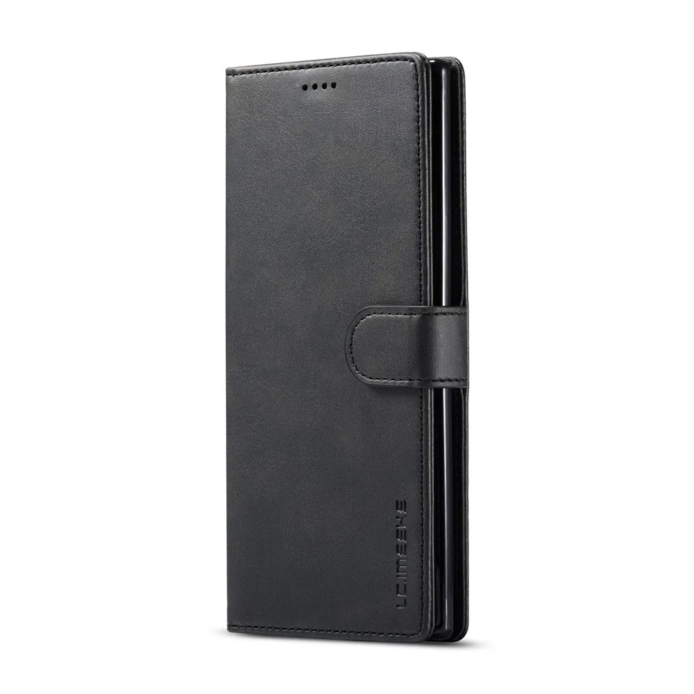 LC.IMEEKE PU Leather Protective Flip Wallet Casing for Samsung Galaxy Note 10 Plus/Note 10 Plus 5G - Black - 2