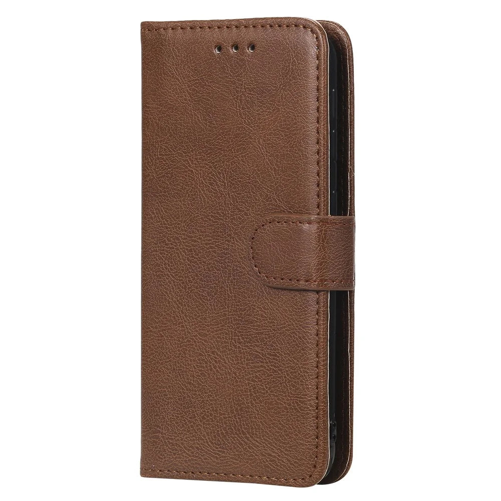 For Samsung Galaxy A20e Case 2 in 1 Detachable Magnetic Leather Wallet Mobile Cover with Strap - Brown - 2