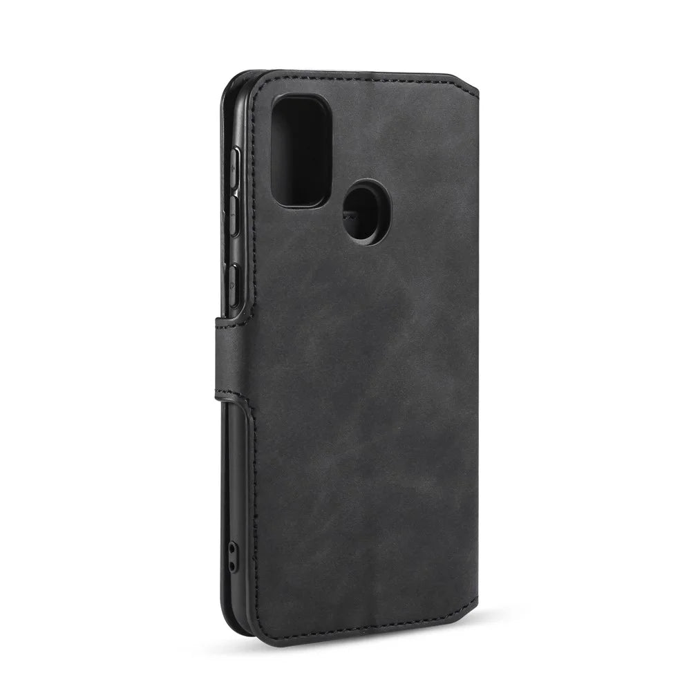 DG.MING Retro Leather Wallet Stand Case for Samsung Galaxy M30s / M2 - Black - 3