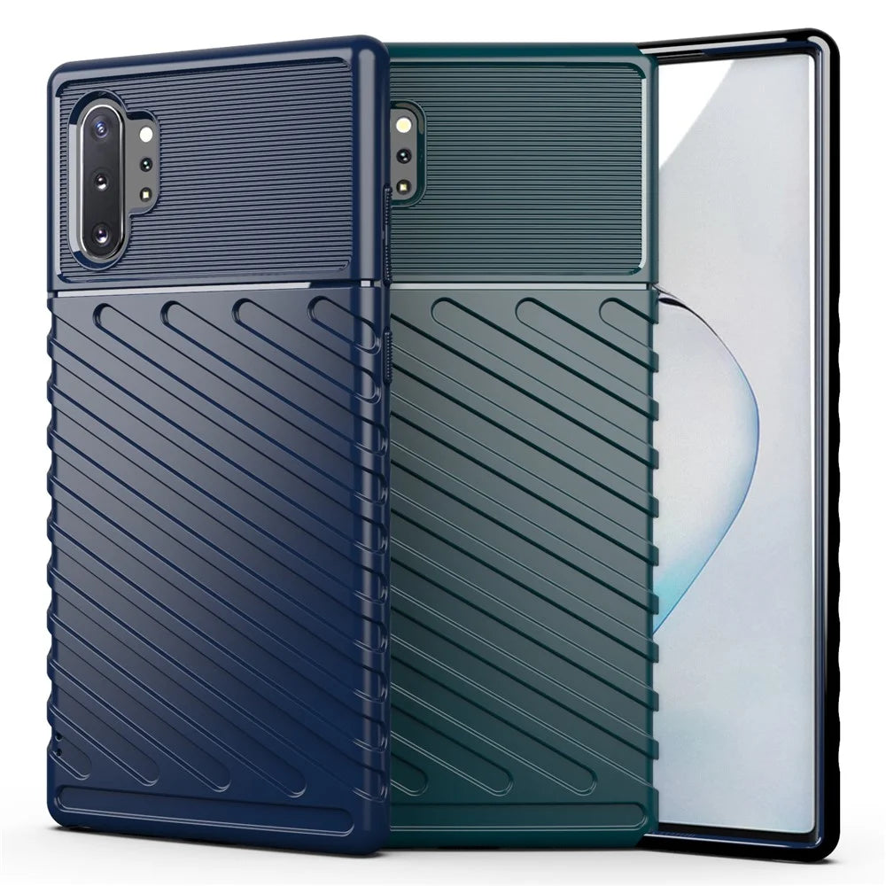 Thunder Series Twill Texture Soft TPU Phone Shell for Samsung Galaxy Note 10 Plus / Note 10 Plus 5G - Black - 2