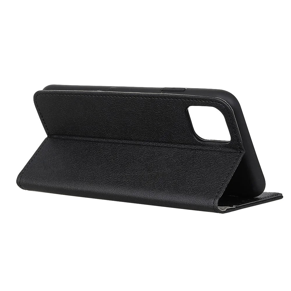 PU Leather Phone Case for Samsung Galaxy A51, Stand Function Wallet Magnetic Clasp Durable Shockproof Cover - Black - 3