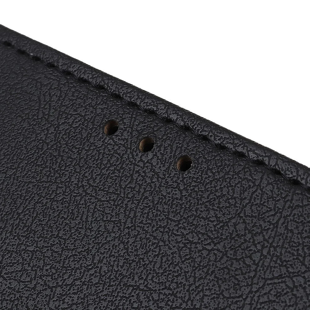 PU Leather Phone Case for Samsung Galaxy A51, Stand Function Wallet Magnetic Clasp Durable Shockproof Cover - Black - 4