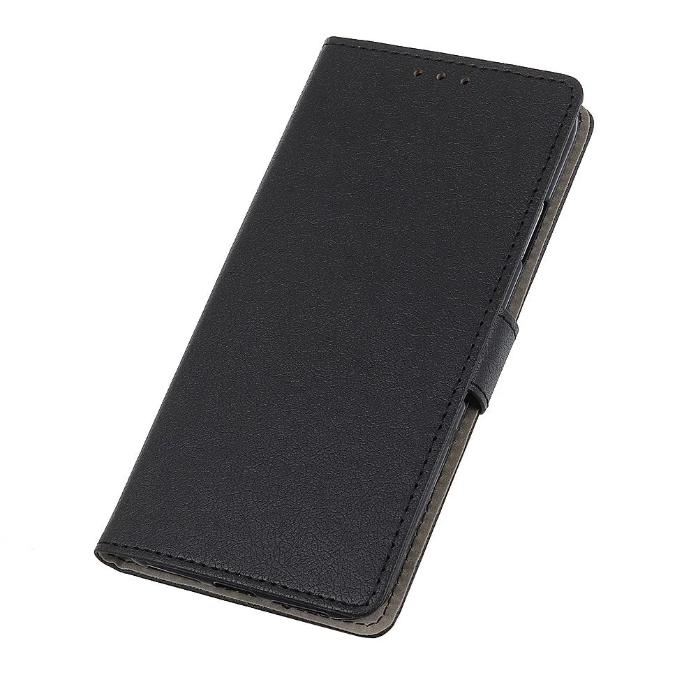 PU Leather Phone Case for Samsung Galaxy A51, Stand Function Wallet Magnetic Clasp Durable Shockproof Cover - Black - 6