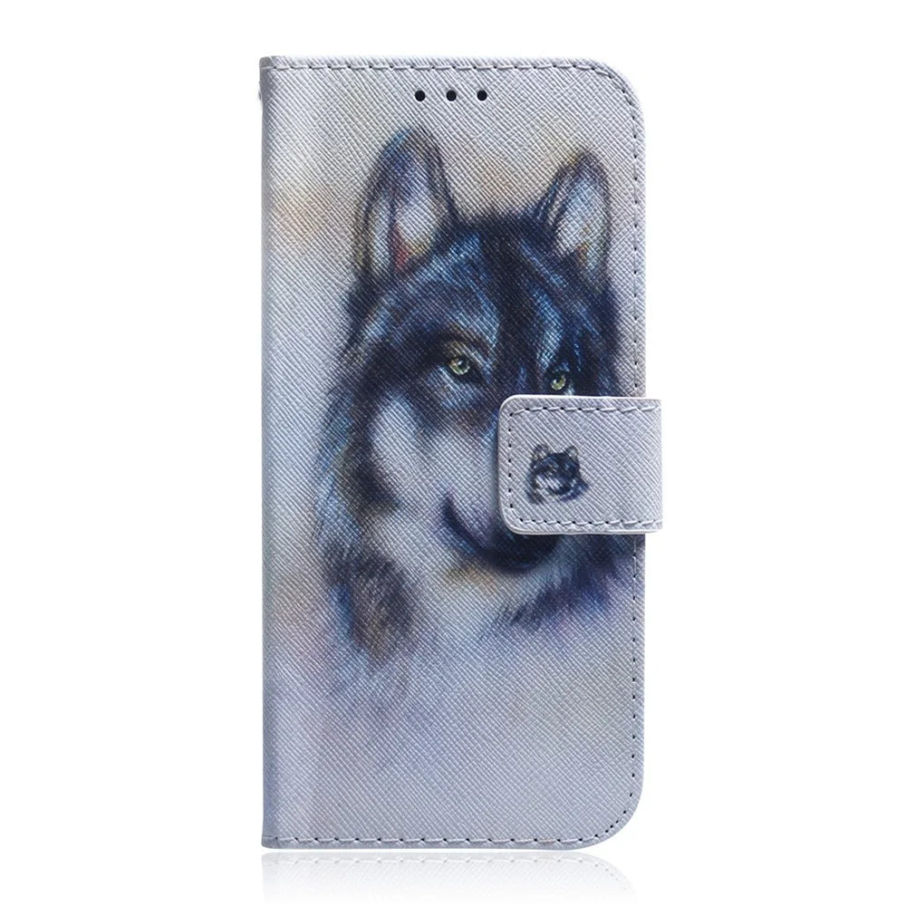 Pattern Printing Wallet Stand Leather Case for Samsung Galaxy A51 - Husky - 2