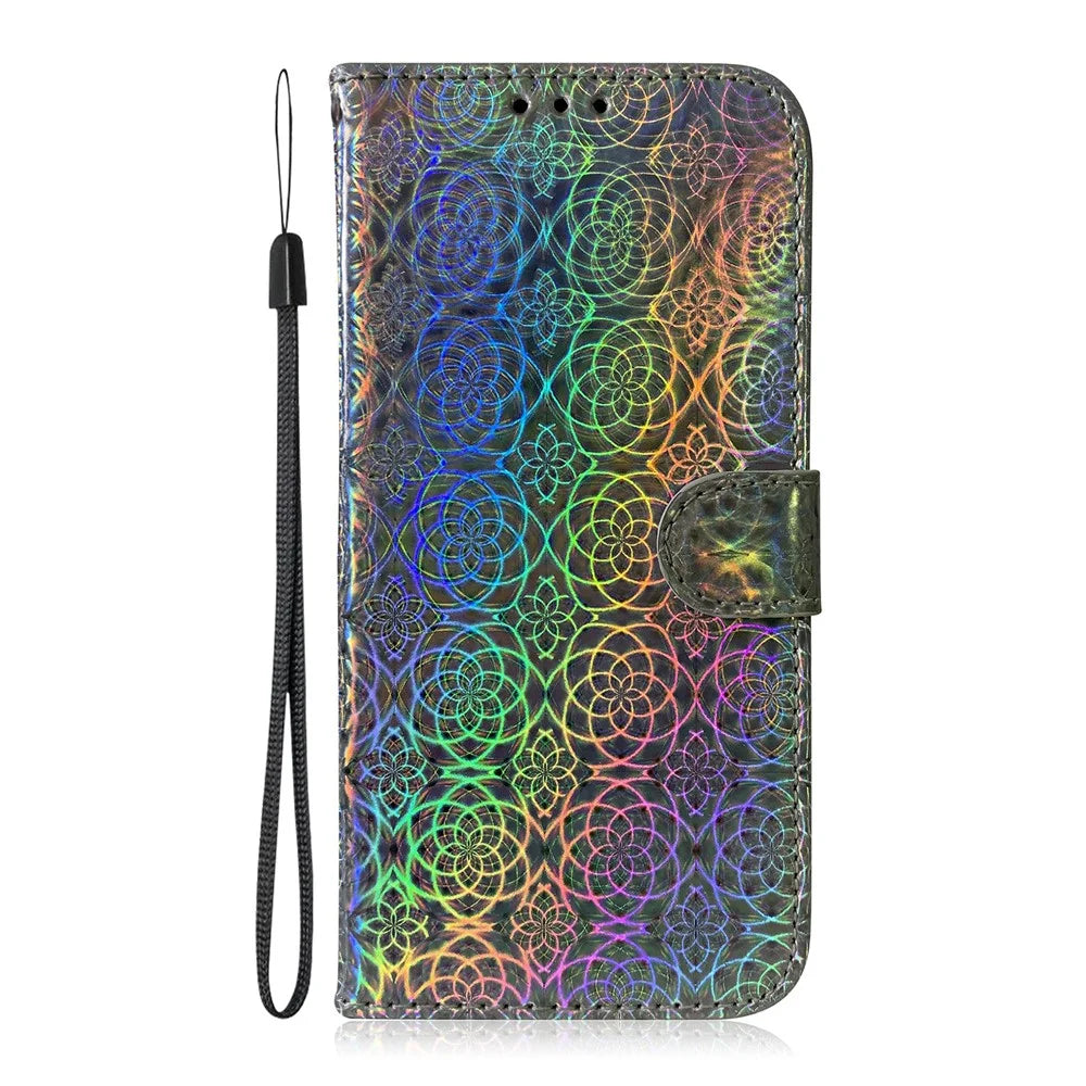 Pure Color Leather Phone Case with Wallet Stand for Samsung Galaxy A51 - Grey - 2