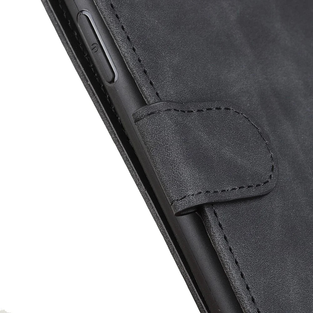 KHAZNEH Vintage Style PU Leather Wallet Case for Samsung Galaxy A51 - Black - 5