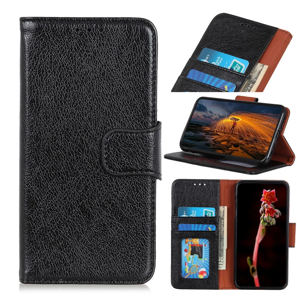 Nappa Texture Split Leather Wallet Case for Samsung Galaxy S20 Plus/S20 Plus 5G - Black - 1