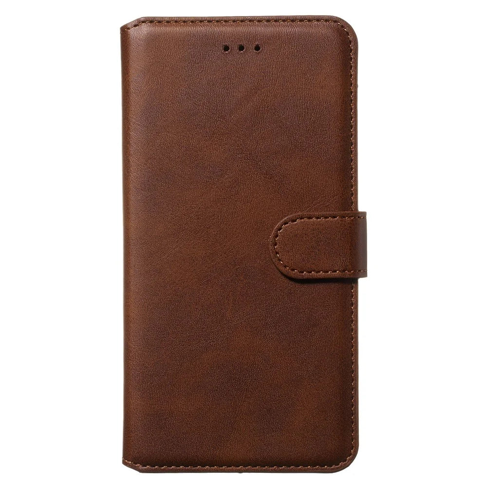 Solid Color Wallet Stand Leather Protective Case for Samsung Galaxy A10s - Brown - 2