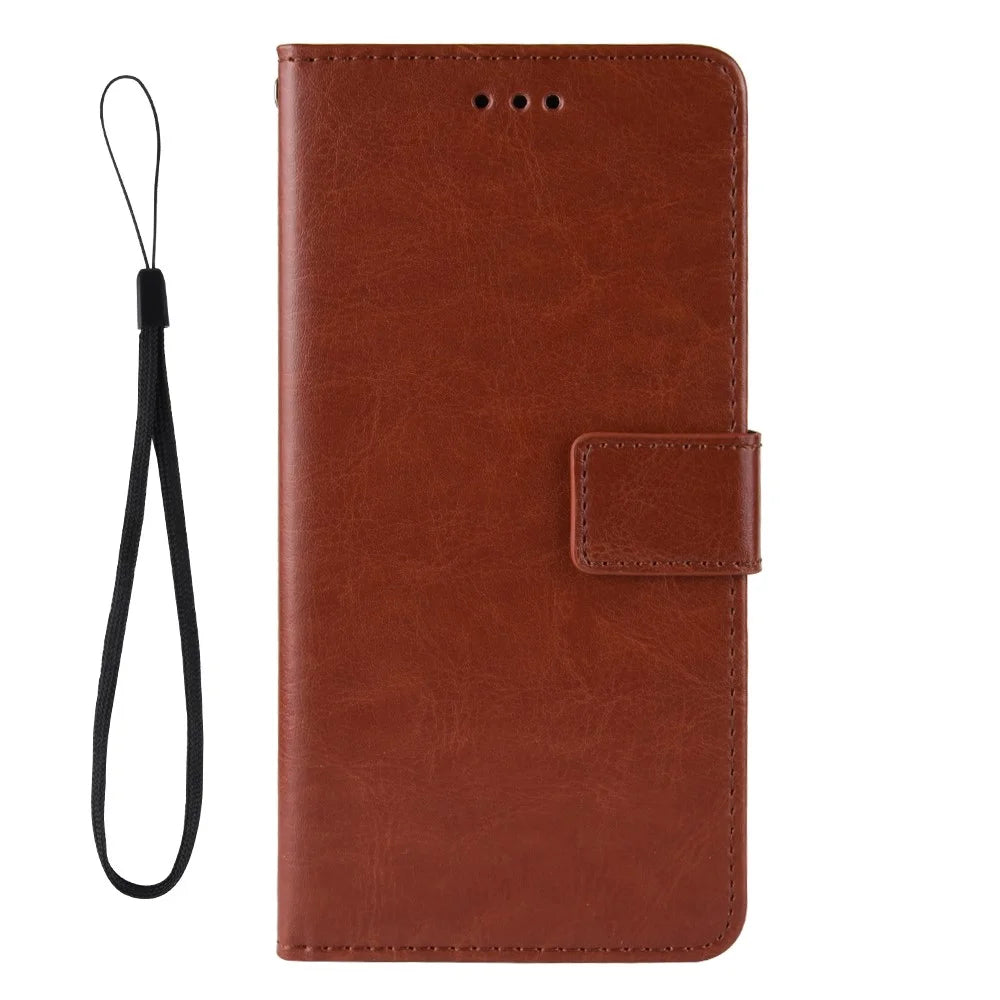 Crazy Horse Skin Wallet Leather Stand Case for Samsung Galaxy A51 - Brown - 2